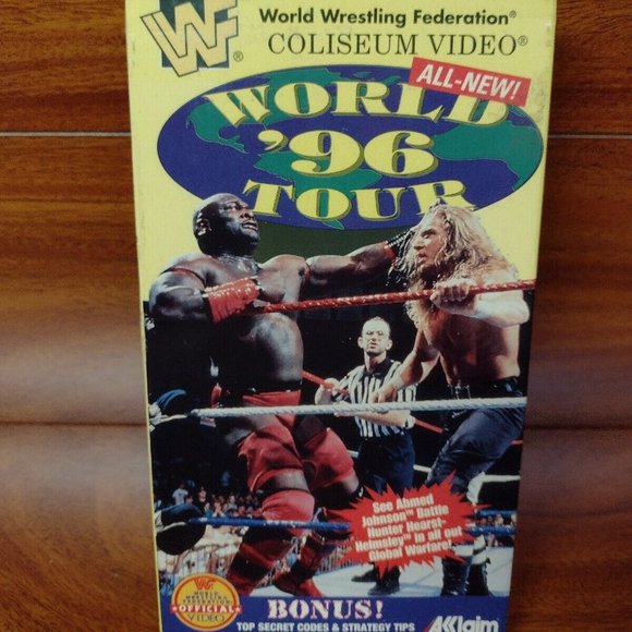 Media Vintage Wwf Wwe Coliseum Video World Tour 96 Wrestling Vhs Tape